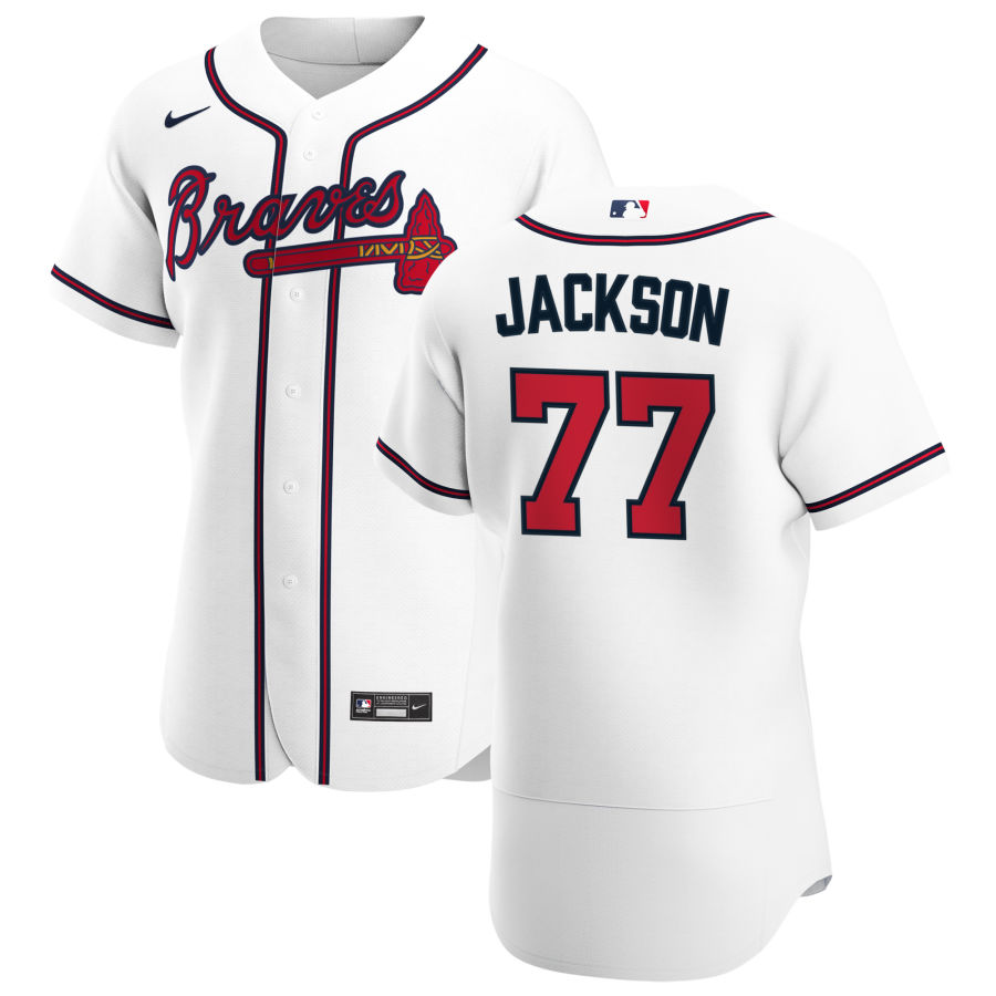 Atlanta Braves #77 Luke Jackson Men Nike White Home 2020 Authentic Player MLB Jersey->atlanta braves->MLB Jersey